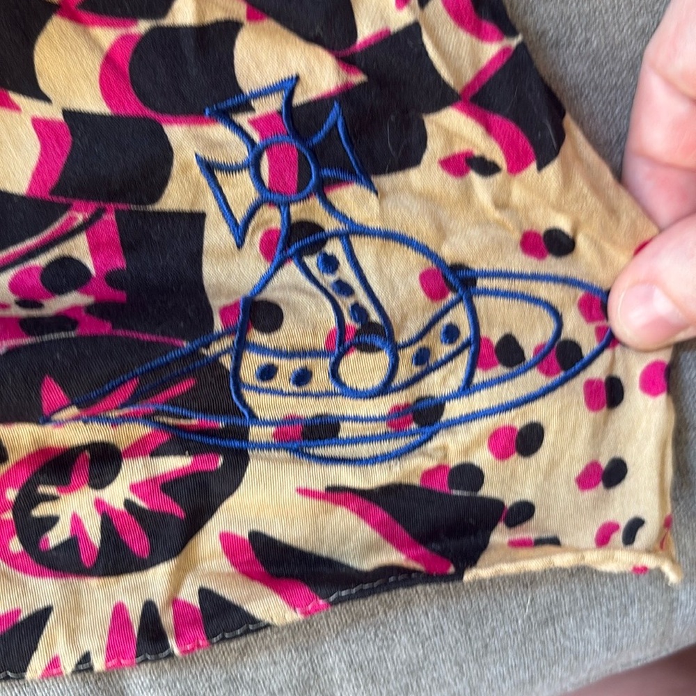 Vibrant Vivienne Westwood Abstract Patterned Scarf